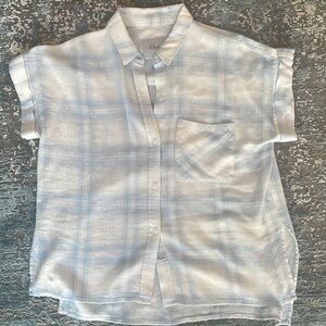 Rails Plaid Short Sleeve Button Down Top Size XS